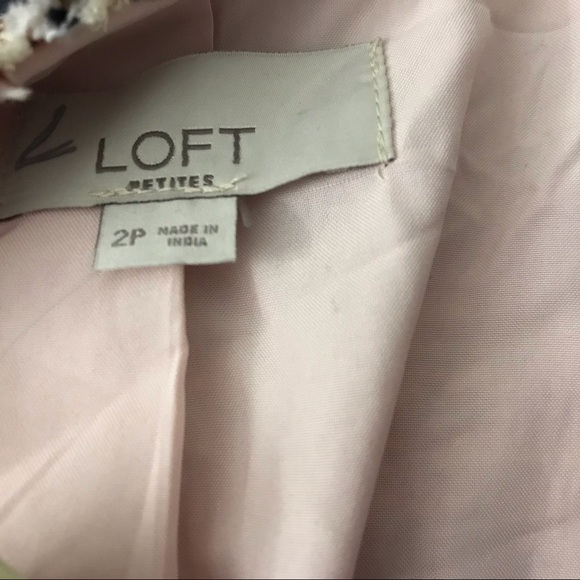 Loft Womens Tweed Blazer Size 2P Tweed Open Front - Picture 5 of 6